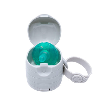 Ubbi On The Go Dual Pacifier Holder, Keeps Babys Binkies Clean And Accessible, Includes Silicone Strap, Gray