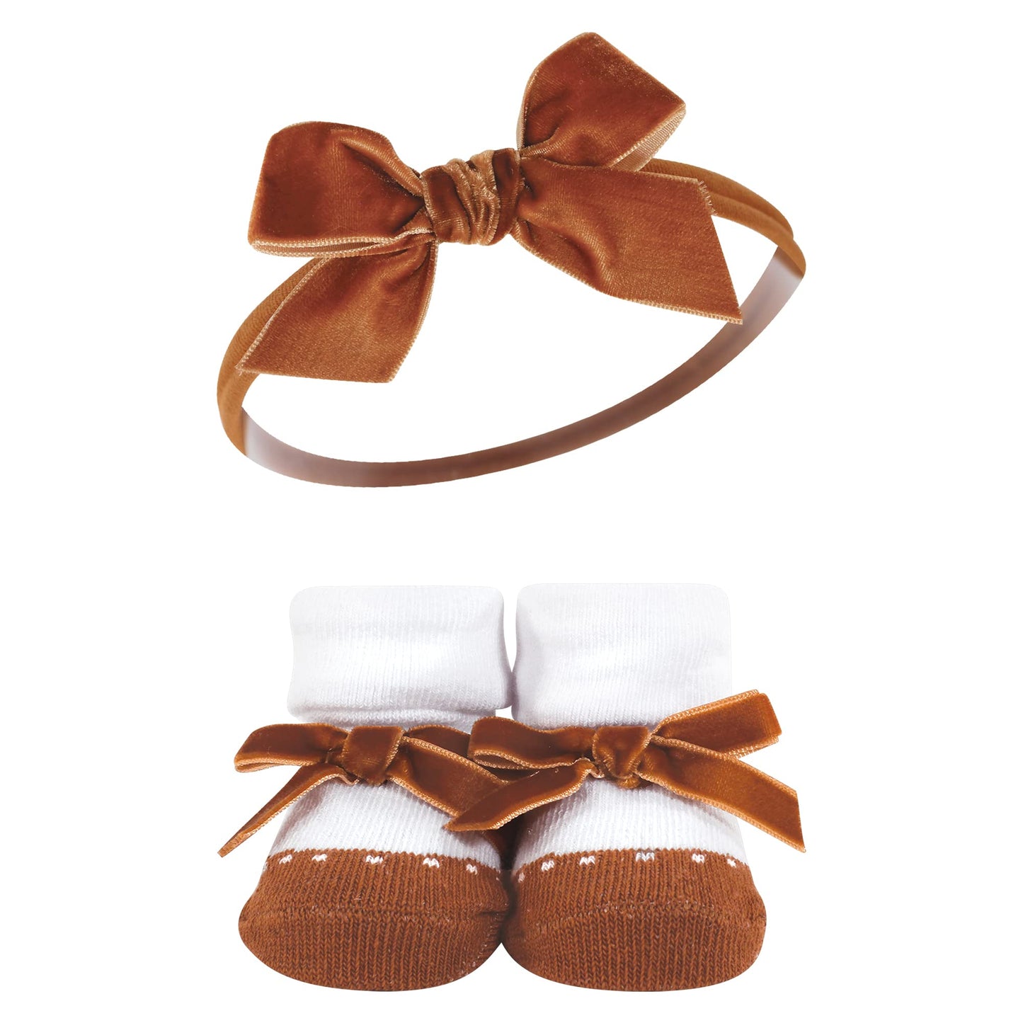 Hudson Baby Infant Girl Headband And Socks Giftset, Classic Neutrals, One Size
