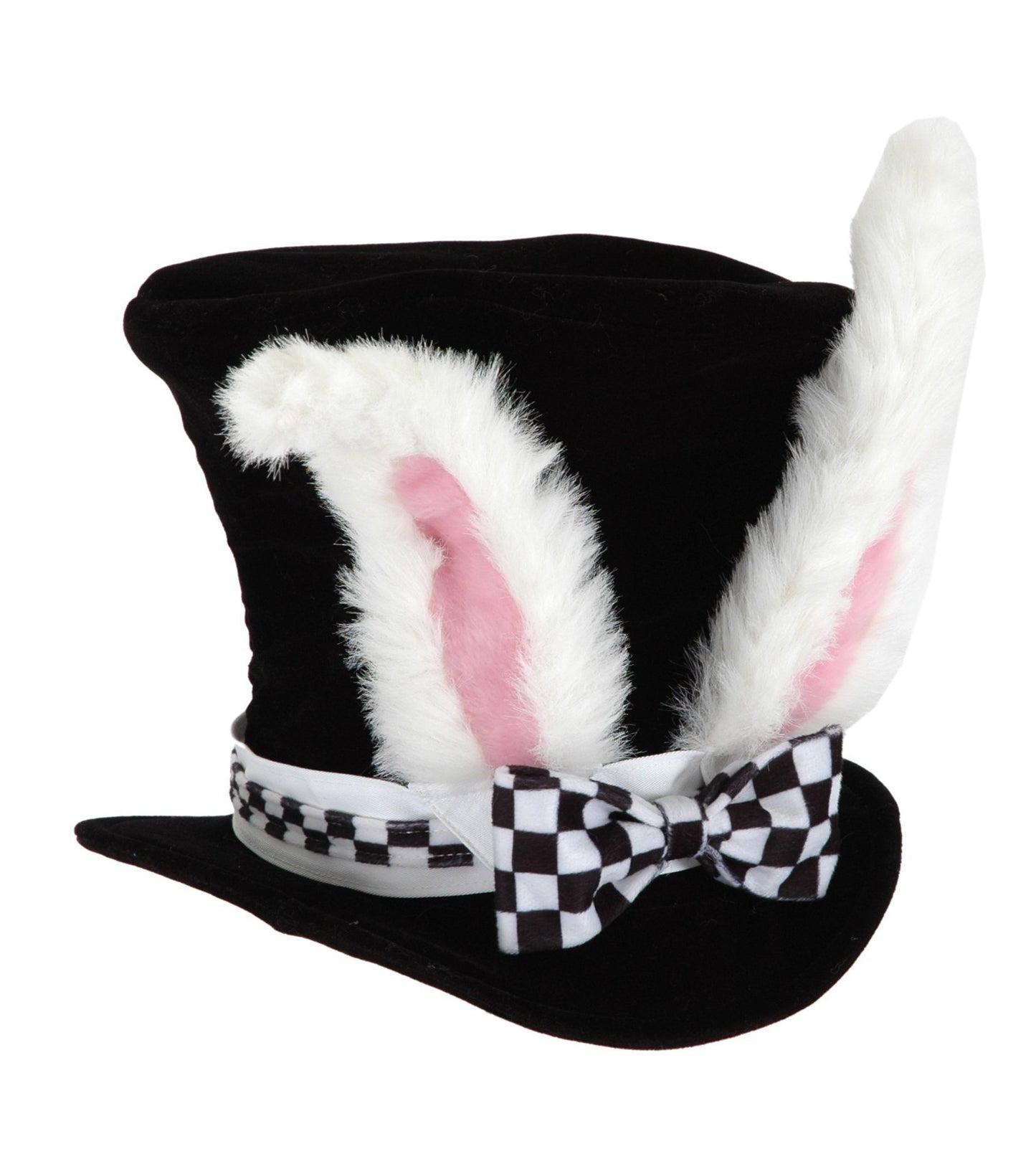 Elope Kid'S White Rabbit Hat Costume Accessory - Felt With Faux Fur Ears And Checkered Bow Tie