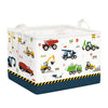 Clastyle Cartoon Construction Truck Shelf Basket Nursery Boy Room Car Decor Gift Basket Rectangle Bulldozer Excavator Basket Blu