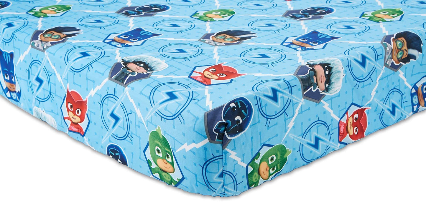 Pj Masks Time To Save The Day 4 Piece Toddler Bedding Set - Includes Comforter, Sheet Set - Fitted And Top + Reversible Pillow F