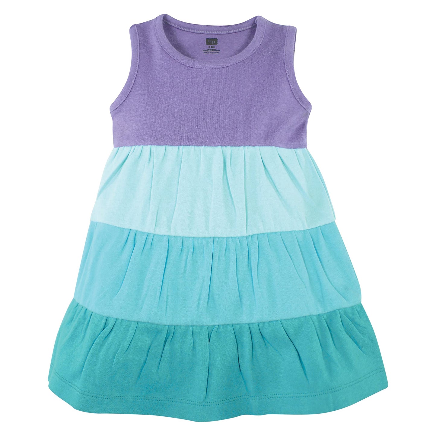 Hudson Baby Baby Girls Hudson Infant And Toddler Girl Cotton Dresses, Ombre Coral Teal Casual Dress, Ombre Coral Teal, 2-3T Us