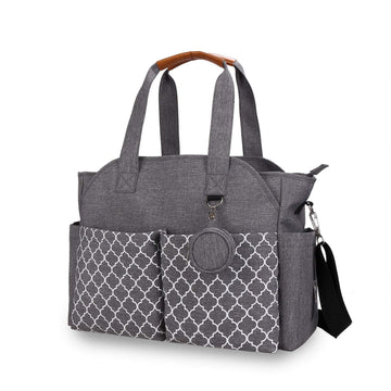 Diaper Bag Tote With Changing Station Upgrade Multi-Function Baby Bag With Adjustable Shoulder Strap Insulated Pockets (Gray)