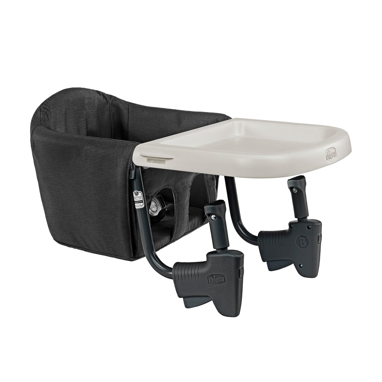 Chicco FastLock Go Hook-On High Chair with Carry Bag, Portable High Chair for Babies and Toddlers, Sets up in Seconds | Black/Bl