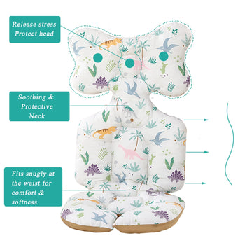 Stohua Baby Carseat Head Body Support Cushion, Infant Car Seat Insert, Universal Seat Cushion For Pushchair, Ultra-Soft Toddler