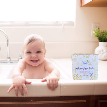 Green + Lovely Sweet Orange Baby And Kids Shampoo + Body Bar /// Gentle Sls, Sulfate, And Paraben Free Hair And Body Wash For Ba