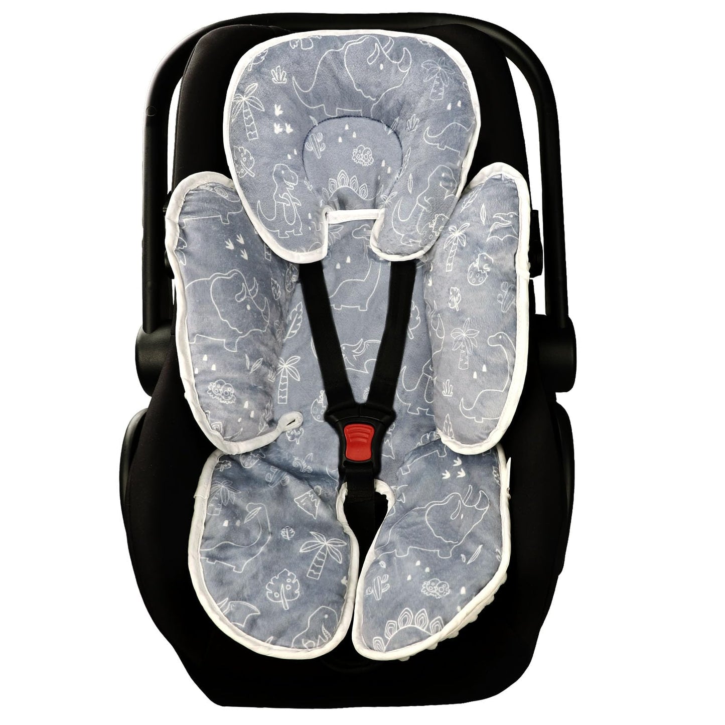 DILIMI Baby Car Seat Head and Body Support, 2-in-1 Infant Car Seat Insert, Soft Cushion for Car Seat, Stroller, Bouncers, Dinosa
