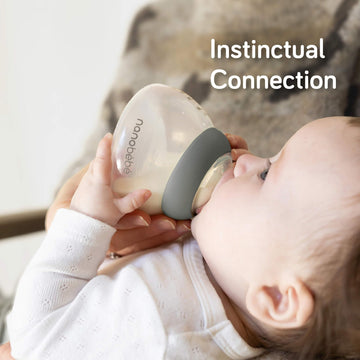 Nanobebe Breastmilk Baby Bottle Anti-Colic Starter Set With Silicone Pacifiers, Breast Pump Adapter, And Slow Flow Nipples - 5 O