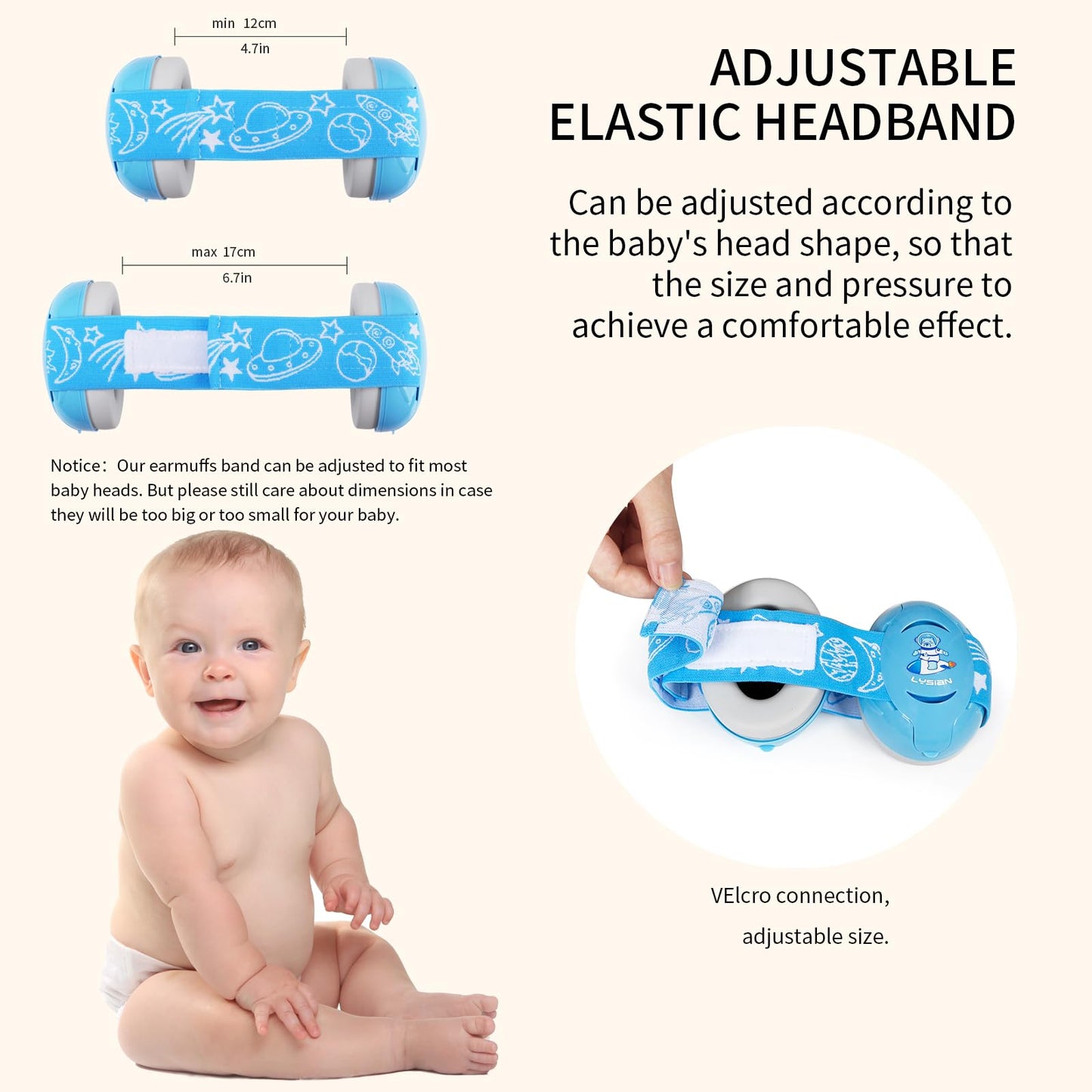 Lysian Baby Earmuffs Noise Cancelling Headphone For Infants 0-3 Years Old, Soud Blocking Ear Protection Ear Muffs For Sleep, Tra