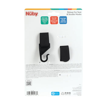 Nuby 2-In-1 Deluxe Adjustable Baby Stroller & Car Seat Hooks For Hanging Bags, Toys- Hang Or Remove Items From Hooks With One Ha
