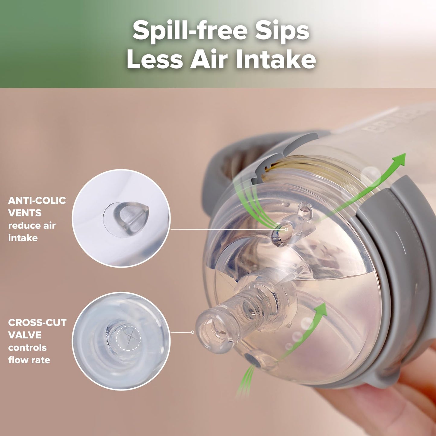 Haakaa Weighted Straw Sippy Cup For 6+ Month Old, Silicone Baby Straw Cup Toddler Water Bottle With Straw Brush, 8Oz/250Ml, Grey