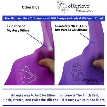 Otterlove Silicone Bib-100% Pure Platinum Lfgb Baby Bibs 6-48 Months-No Fillers-Bpa And Phthalate Free (2 Bib Pack - Blue Elepha