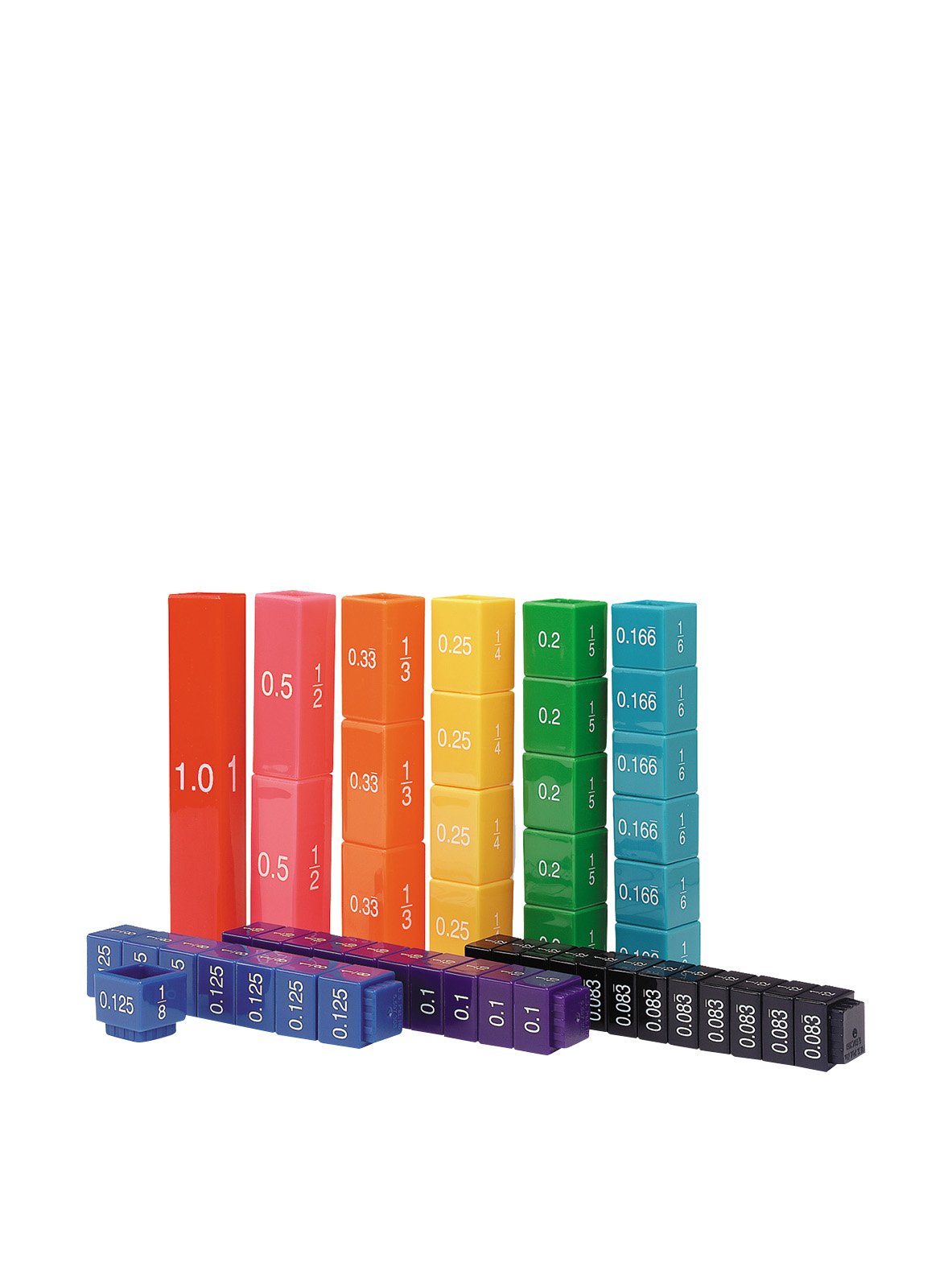 Learning Resources Fraction Tower Equivalency Cubes - 51 Pieces, Ages 6+ Math Learning Toys for Kids, Math Classroom and Homesch