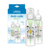 Dr. Brown'S Natural Flow Anti-Colic Options+ Narrow Baby Bottle, Bear & Owl, 8 Oz/250 Ml, With Level 1 Slow Flow Nipple, Bpa Fre
