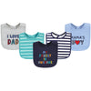 Hudson Baby Unisex Baby Cotton Bibs, Boy Bold Family, One Size