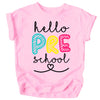 Olive Loves Apple Hello Preschool First Day Of School Gift Back To School Pink Shirt 4T