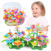 GILI Flower Garden Building Stacking Toys - Build a Bouquet Sets for 4 5 6 Year Old Toddler Girls Arts and Crafts for Little Kid