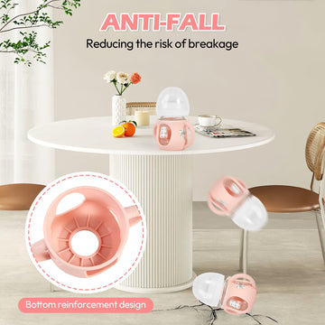 Minmunjiu 3 Pack Silicone Sleeves For Philips Avent Natural Glass Baby Bottles, Anti Breakage Baby Bottle Holder With Handle For