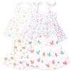 Kidbea Extra Soft Muslin Fabric Baby Girls Frock | Rainnbow, Space, Mickey And Butterfly Print With Size 69 Months | Pack Of 4