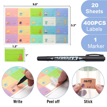 Waterproof Baby Bottle Label For Daycare Supplies,400Pcs Removable Freezer Labels For Baby Food Containers, Breast Milk, Lunch B