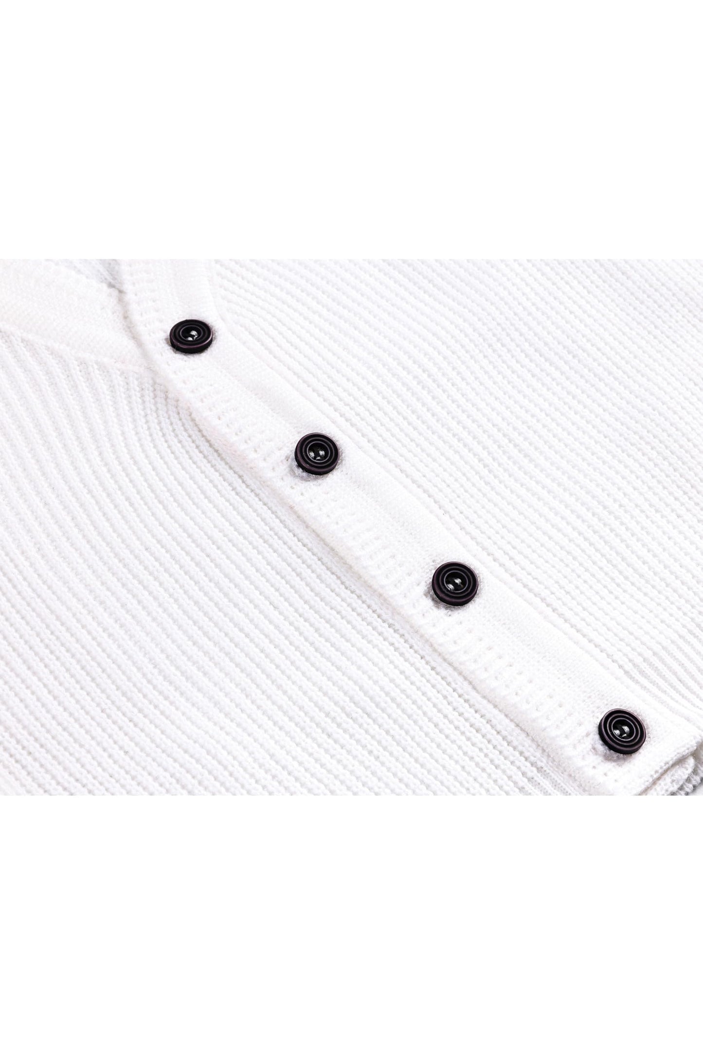 Lilax Baby Boys Basic Long Sleeve V-Neck Classic Knit Cardigan Sweater (White, 3-6 Months)