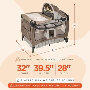 Baby Trend Deluxe Nursery Center Playard, Havenwood