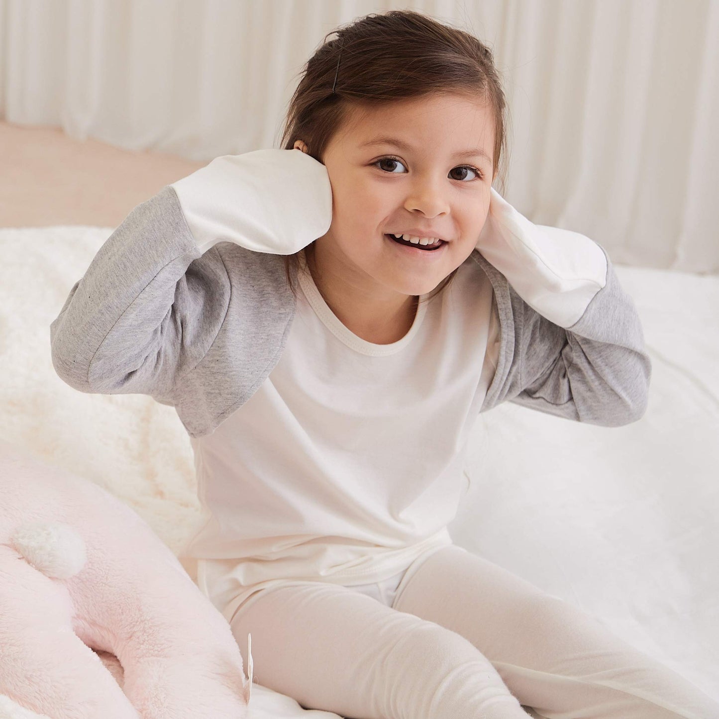 Edenswear Zinc-Infused Mitten Sleeves For Kids With Eczema (6 Months, Gray)