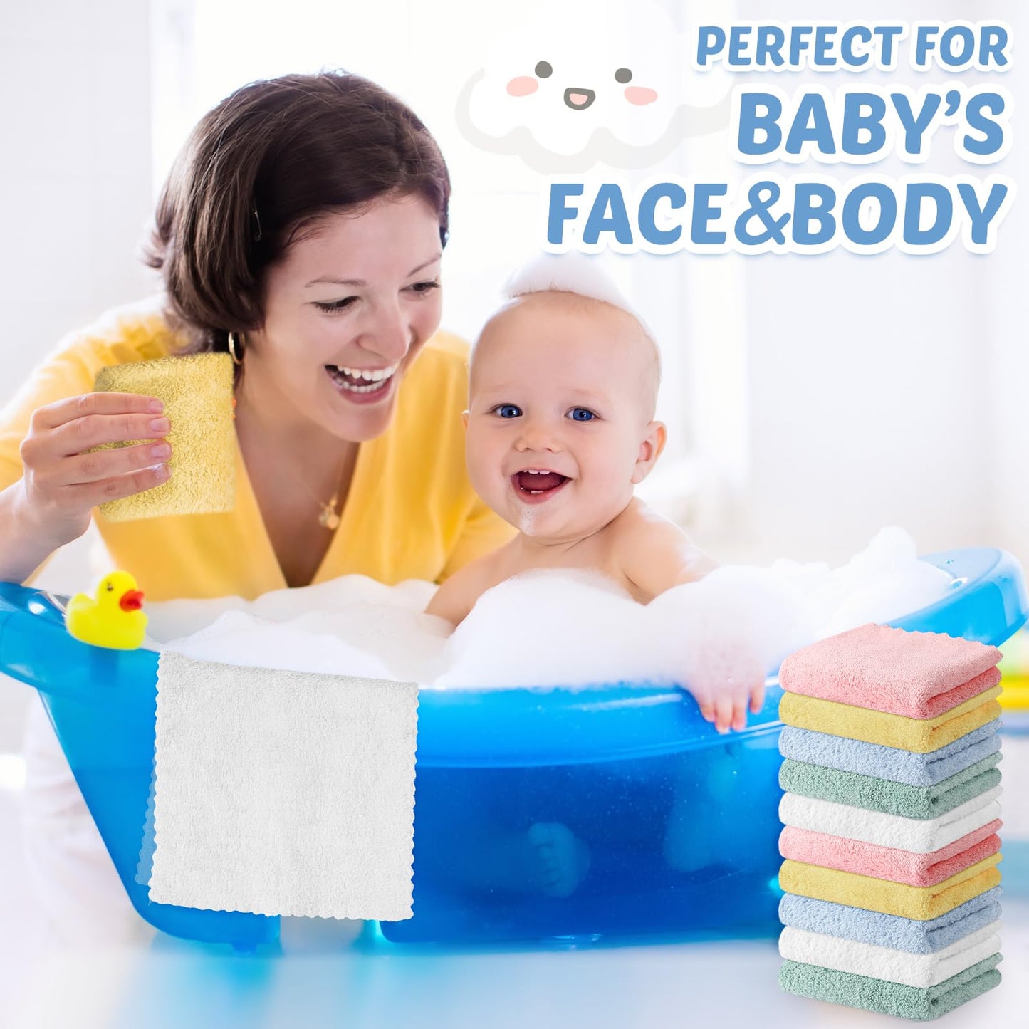 Newwiee 50 Pack Baby Burp Cloths 20''X10'' Absorbent Burping Cloths For Girl Boy Large Baby Rags Towels For Newborn Essential(Co