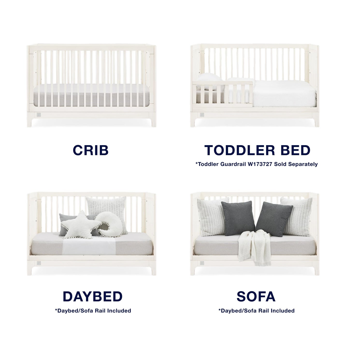 Delta Children Babygap Wren 4-In-1 Convertible Crib Greenguard Gold Certified, Antique White