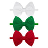 Yanjie Hairband For Baby Girls - Christmas Bows Elastic Nylon Headband With Bows - Hair Accessories Infant Toddler - 3 Pack - Re