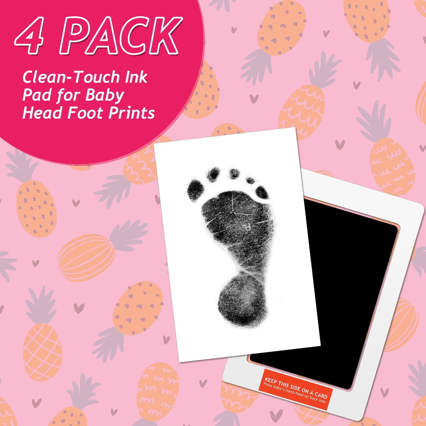 Outus Newborn Baby Handprint And Footprint Paw Print Kit 4 Clean Touch Ink Pads 10 Imprint Cards Pet Inkless Infant Hand And Fee