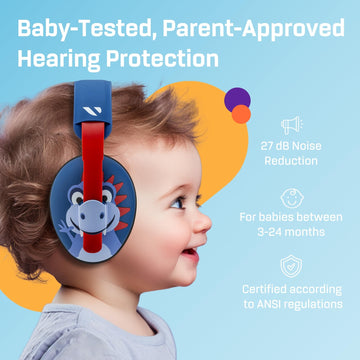 Vanderfields Baby Ear Protection Noise Cancelling Headphones For Babies, Toddlers, Infants 3 Months To 2 Years,Dino Rexy