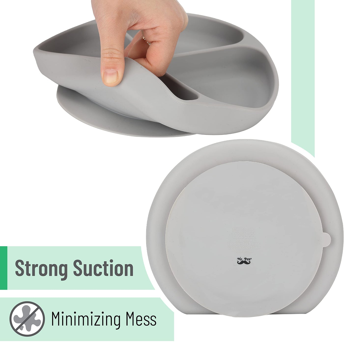 Mr. Pen- Silicone Suction Plates For Toddlers, Baby, Kids, With Suction
