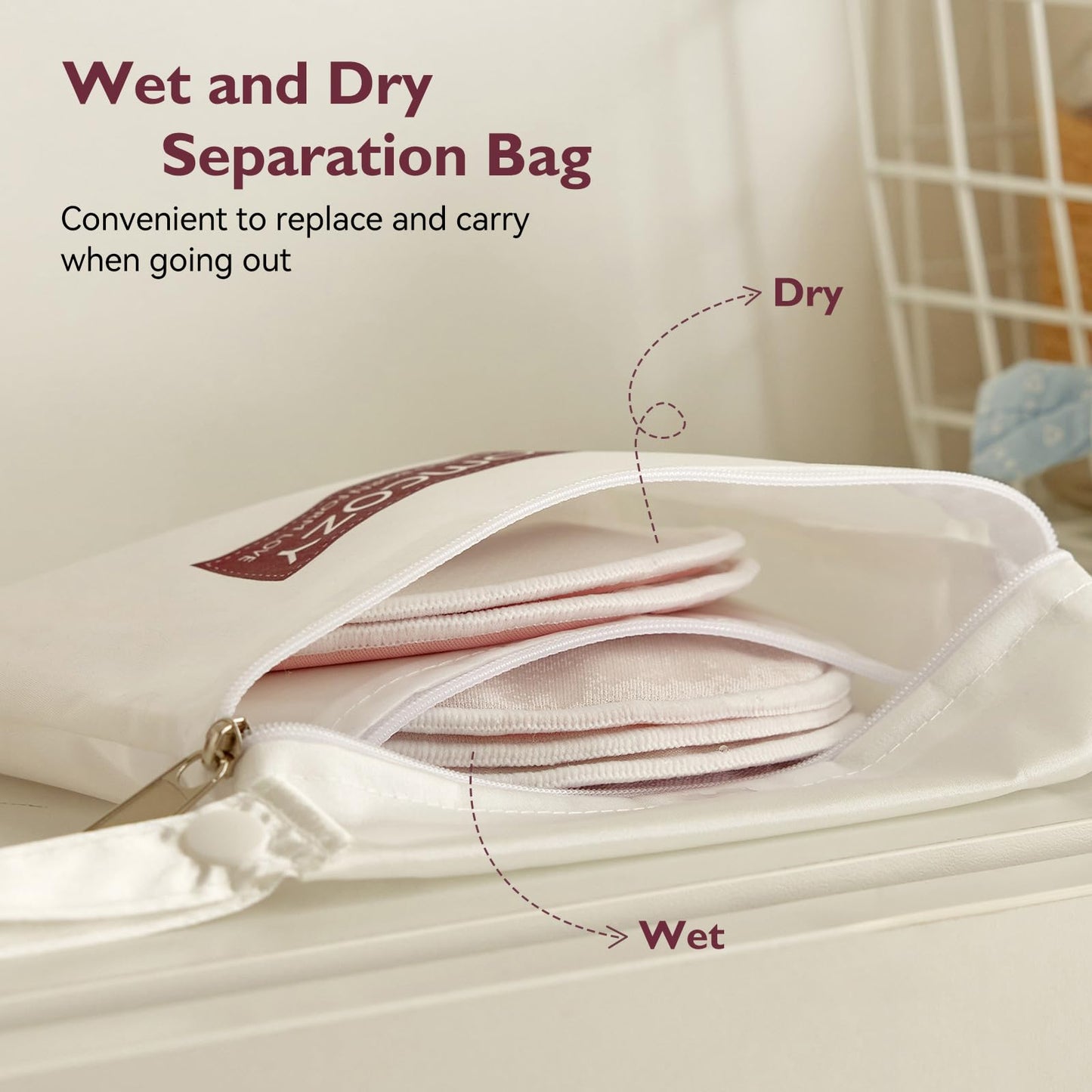 Momcozy Reusable Breast Pads, Innovative Use Of Absorbent Fabric & 3-Layer Washable Nursing Pads, Ultra-Thin Design, Invisible,