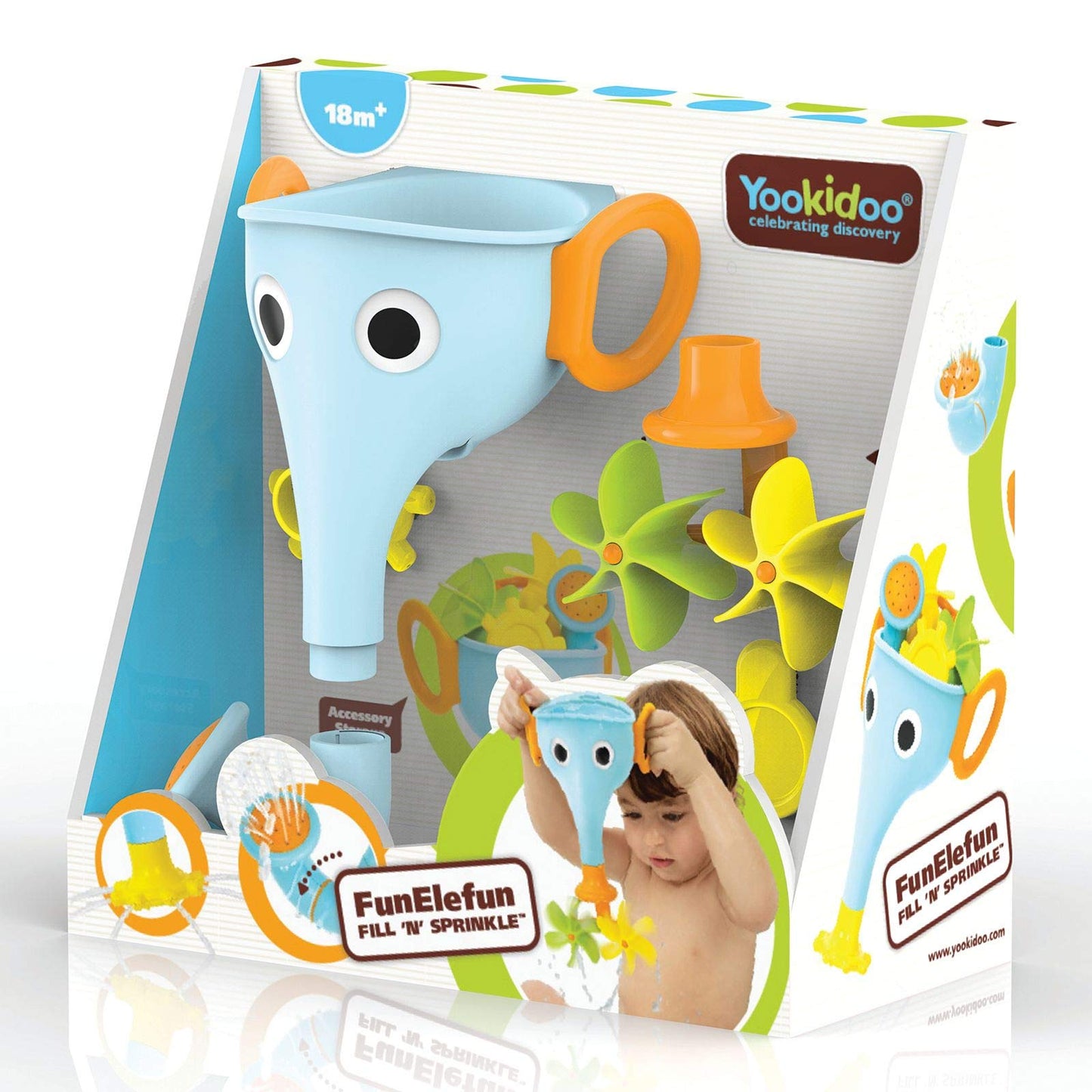 Yookidoo FunEleFun Fill N Sprinkle Bath Toy. (Blue)