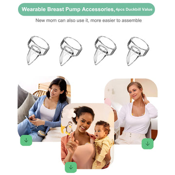 Pdfans 4Pcs Duckbill Valves Breast Pump Replacement Parts Compatible With Momcozy/Tsrete/Cppslee S9/S12 Wearable Breas Pump Acce