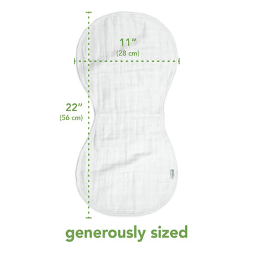 Green Sprouts Muslin Burp Cloths Made From Organic Cotton | 4 Absorbent Layers Protect From Sniffles,Drips & Drools | 100% Organ