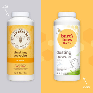 Burt'S Bees Baby Powder, Hypoallergenic Dusting Powder, Non-Irritating, Calming Skin Care, All Natural, Talc Free,7.5 Ounce (Pac