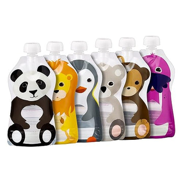 Squooshi Reusable Baby Food Pouches For Toddlers Bpa Free Plastic, Food Safe, Freezer Safe Refillable For Applesauce Yogurt &