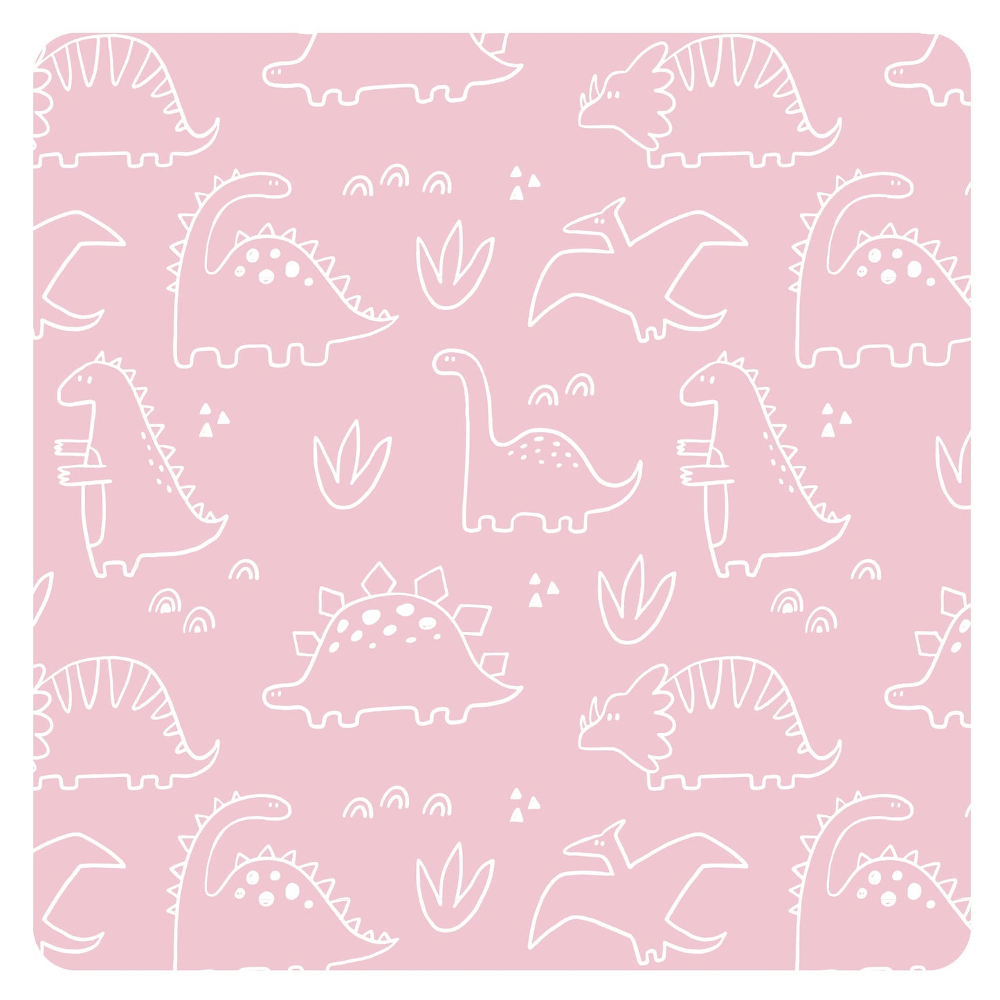 Bapronbaby Dino Friends Blush Splash Mat - Waterproof Catch-All For Under High Chairs, Floors, Tables, Playtime Or Arts & Crafts