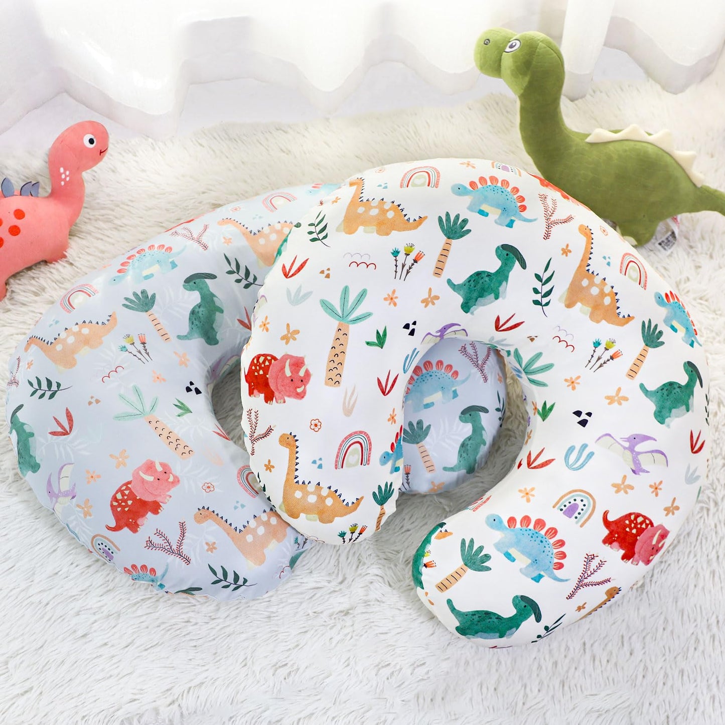 Nursing Pillow Cover 2 Pack, Breastfeeding Pillow Cover For Baby Girls Boys, Soft Stretchy Nursing Pillowcase For Infant Newborn