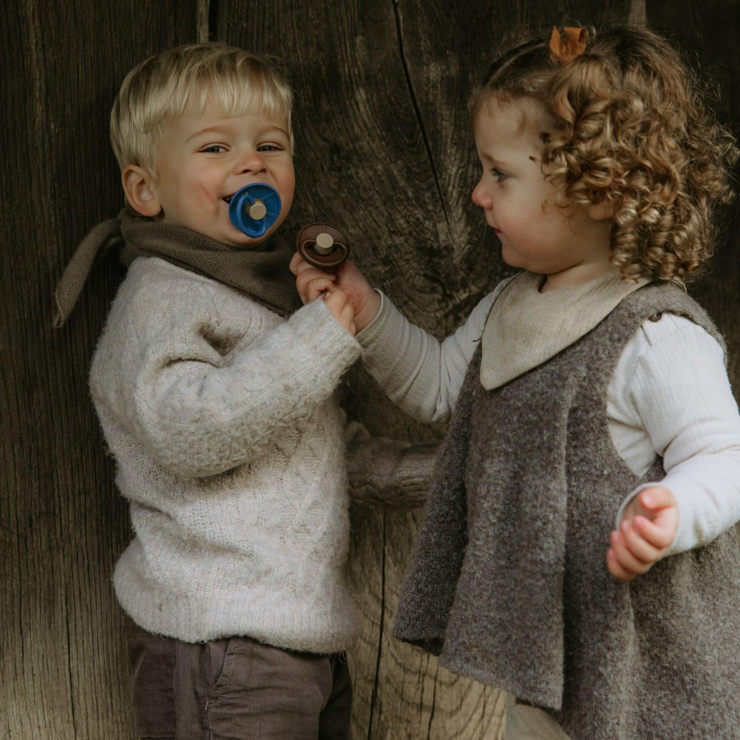 Frigg Little Viking Natural Rubber Baby Pacifier 2-Pack | Made In Denmark | Bpa-Free (Cocoa/Olive, 0-6 Months)