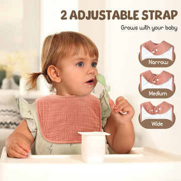 Poikshark Set Of 10 Muslin Baby Bibs For Unisex Boys And Girls, 10 Solid Colors Set For Drooling And Teething