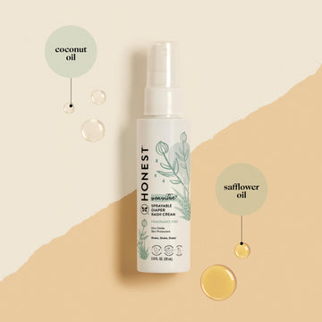 The Honest Company Baby Diaper Rash Cream Spray | Moisturizing + Calming Zinc Oxide | Hypoallergenic, Dermatologist Tested, Crue