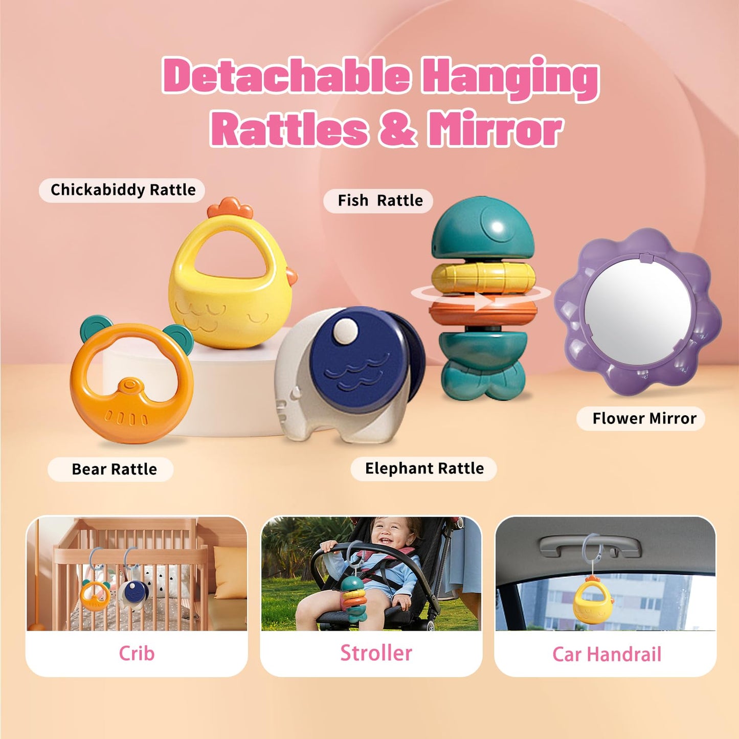 3 In 1 Baby Activity Gym Center, Tummy Time Play Mat Gym, Baby Push Walker, Kick And Play Piano With Music And Light, Sensory To