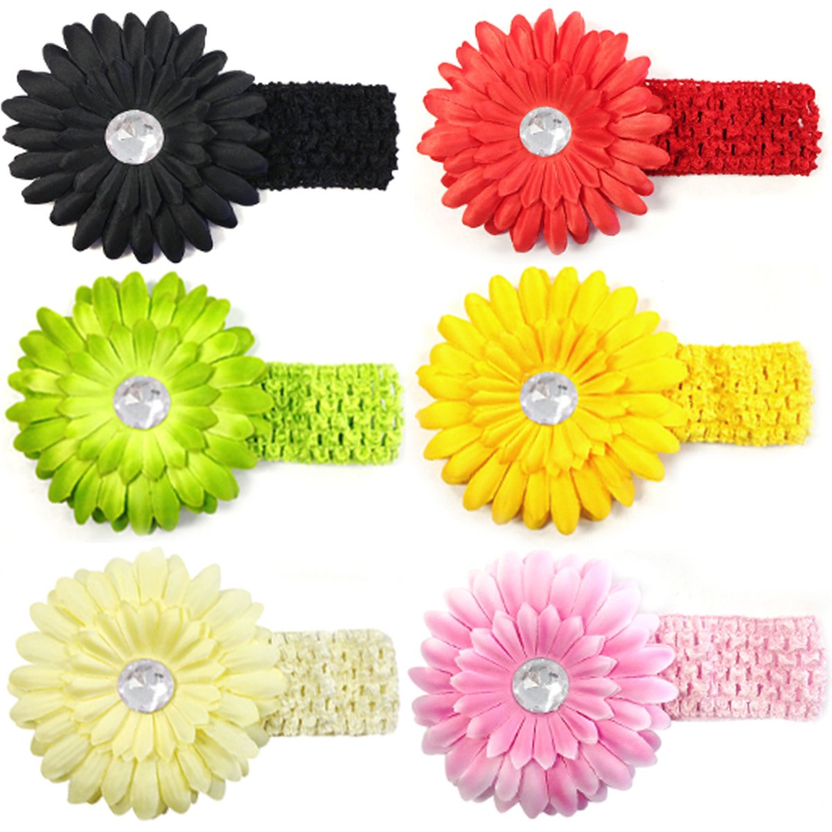 Kella Milla Set Of 12 Daisy Flower Baby Hair Clips And Headbands