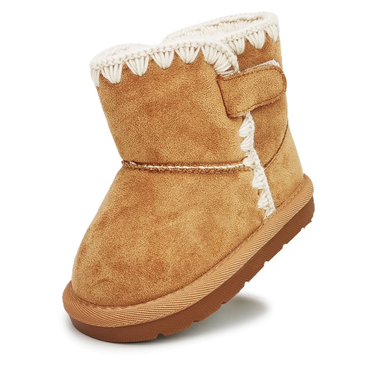 iSusuJo Baby Boots Winter Snow Booties Infant Boys Girls Outdoor Warm Shoes for Cold Weather 6 9 12 15 18 24 Months Brown Size 1
