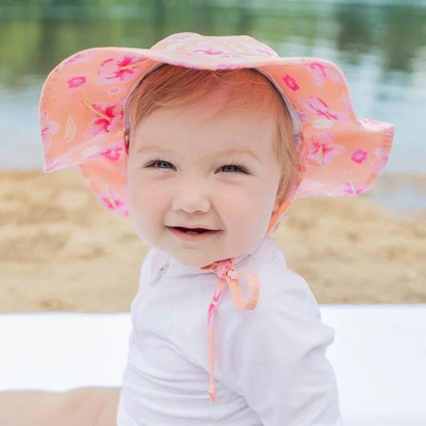 I Play. By Green Sprouts Baby Girls Sun Protection Bucket Hat, Navy Flamingos, 0-6 Months Us