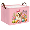 ASKETAM Large Cute Easter Basket for Kid Empty Gift Baby Rectangle Storage Bin Bunny Eggs Boy&Girl Room D cor (Pink Dog)