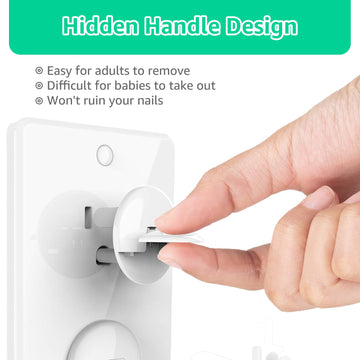 Outlet Covers (42 Pack) With Hidden Pull Handle Baby Proofing Plug Covers 3-Prong Child Safety Socket Covers Electrical Outlet P